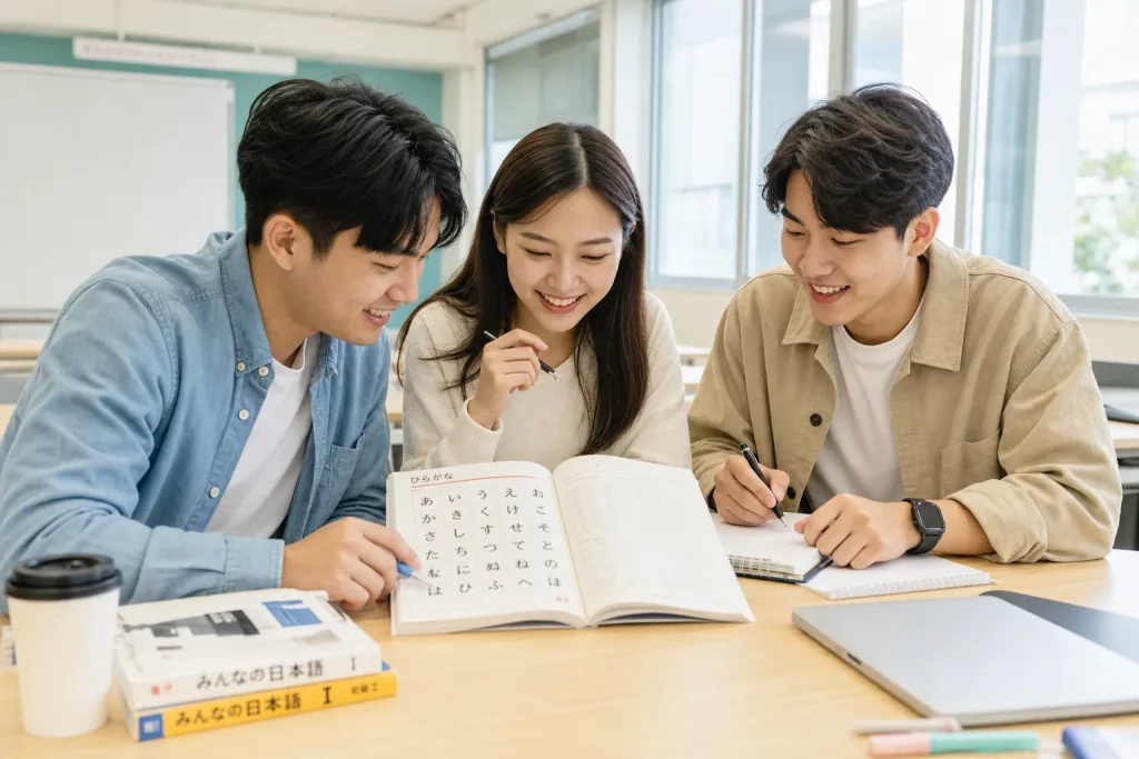 學員一起學習日語